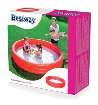 Bestway 51027 3 Boğum Yuvarlak 33x183 cm Şişme Havuz Kırmızı
