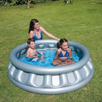Bestway 51080 2 Boğum Yuvarlak 41x157 cm Şişme Havuz Metalik