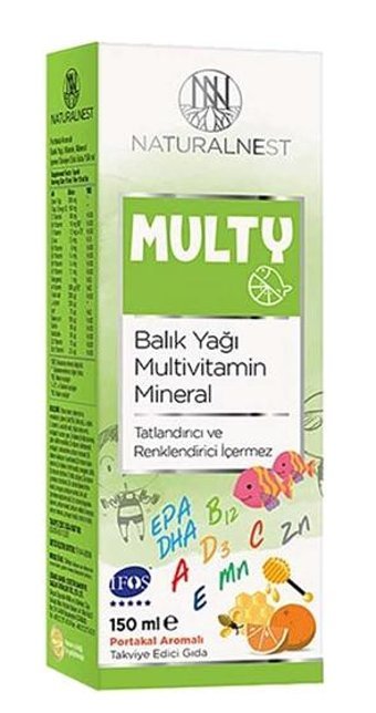 Naturalnest Multy Portakal Aromalı Omega 3 Balık Yağı Şurup 150 ml