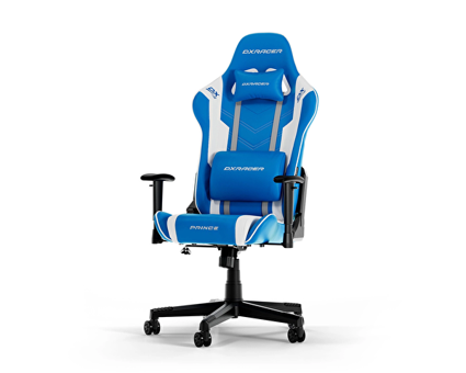 DXRacer Prince Suni Deri Oyuncu Koltuğu Beyaz-Mavi
