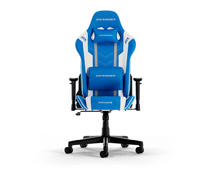 DXRacer Prince Suni Deri Oyuncu Koltuğu Beyaz-Mavi