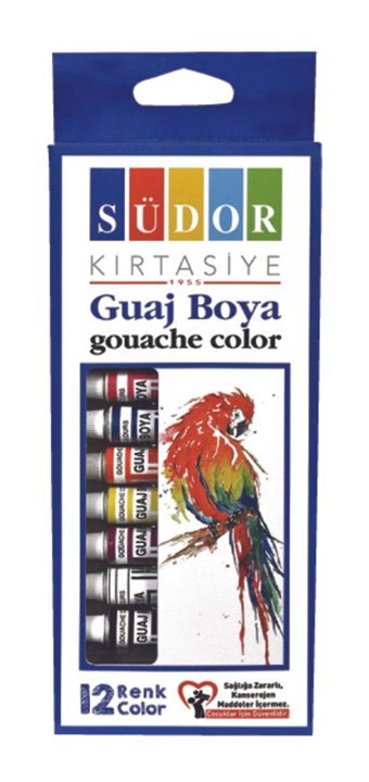 Südor Çok Renkli 12x9 ml Guaj Boya Seti