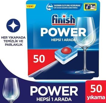 Finish Power Hepsi Bir Arada Tablet Bulaşık Makinesi Deterjanı 50 Adet