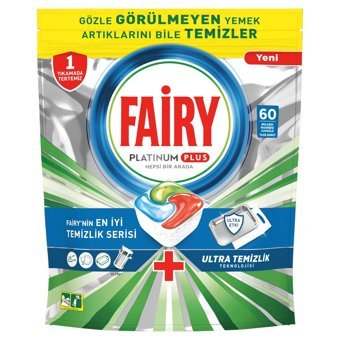 Fairy Platinum Plus Hepsi Bir Arada Tablet Bulaşık Makinesi Deterjanı 60 Adet