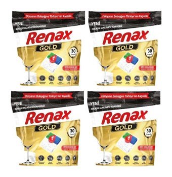 Renax Gold Hepsi Bir Arada Tablet Bulaşık Makinesi Deterjanı 4x30 Adet