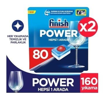 Finish Power Hepsi Bir Arada Tablet Bulaşık Makinesi Deterjanı 2x80 Adet