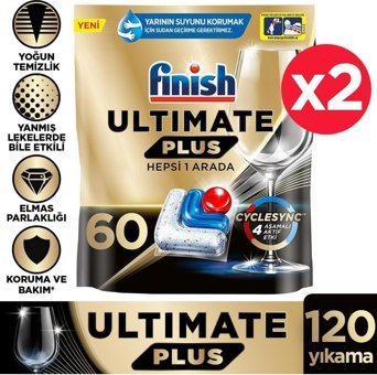 Finish Ultimate Plus Tablet Bulaşık Makinesi Deterjanı 2x60 Adet
