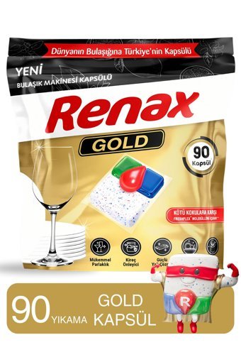 Renax Gold Tablet Bulaşık Makinesi Deterjanı 90 Adet