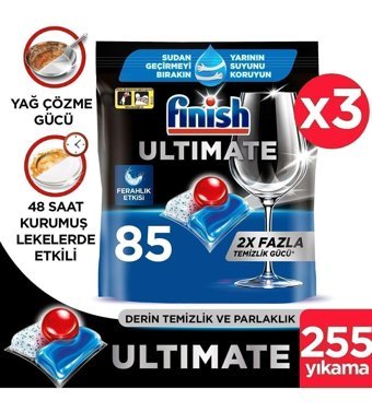 Finish Ultimate Tablet Bulaşık Makinesi Deterjanı 3x85 Adet