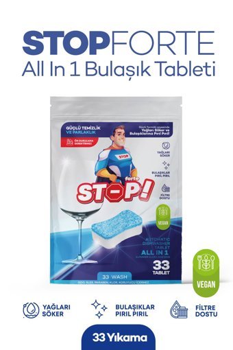 Stop Forte Tablet Bulaşık Makinesi Deterjanı 33 Adet