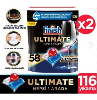 Finish Ultimate Tablet Bulaşık Makinesi Deterjanı 2x58 Adet