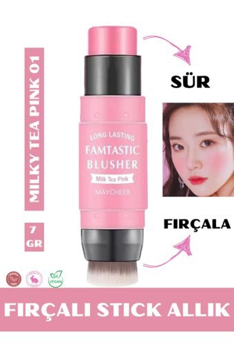 Nunuko Milky Tea Pink 01 Parlak Krem Allık