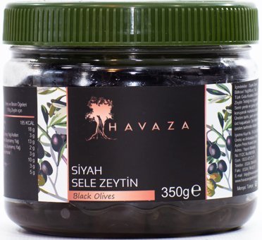 Havaza Tuzlu Sele Yağlı Siyah Zeytin Pet Kavanoz 350 gr