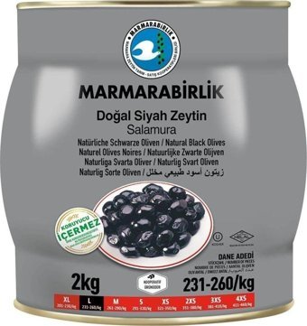 Marmarabirlik Tuzlu Siyah Zeytin Teneke 6 kg