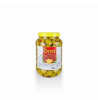 Orev Tuzlu Biberli Yeşil Zeytin Pet Kavanoz 1 kg