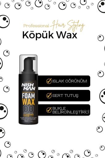 Nishman Foam Wax Dalgalı-Kıvırcık Saçlar İçin Hacim Veren Şekillendirici Saç Köpüğü 150 ml