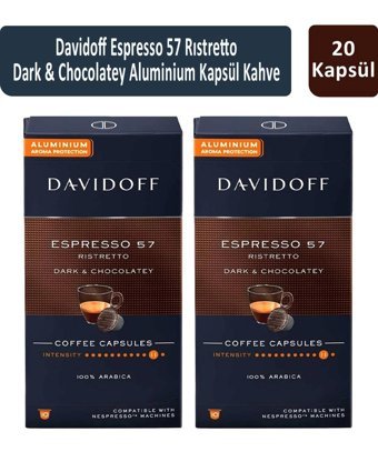 Davidoff 57 Ristretto Dark & Chocolatey 2x10'lu Ristretto Kapsül Kahve
