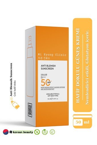Mi Kyong Clinic 50 Faktör Tüm Ciltler İçin Leke Karşıtı Yağsız Yüz Güneş Kremi 50 ml