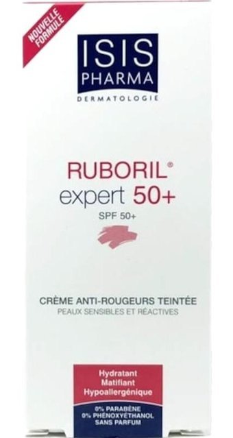 Isıspharma Ruboril Expert Renkli 50 Faktör Tüm Ciltler İçin Ton Eşitleyici Kapatıcılı Yağsız Yüz Güneş Kremi 40 ml