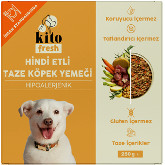 Kito Fresh Hindi Eti Parça Etli Yetişkin Köpek Maması 250 gr