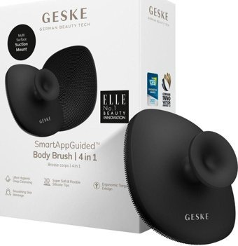 Geske Smart Appguided 4 in 1 Tüm Ciltler İçin Tek Başlıklı Fırçalı Silikon Şarjlı Yüz Temizleme Cihazı Siyah