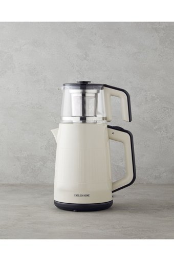 English Home CMK 6030 Otomatik Cam Demlikli 1650 W Işıklı Paslanmaz Çelik Bej Çay Makinesi