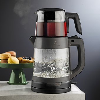 Aryıldız The Taste Otomatik 1800 W Işıklı Cam Siyah Çay Makinesi