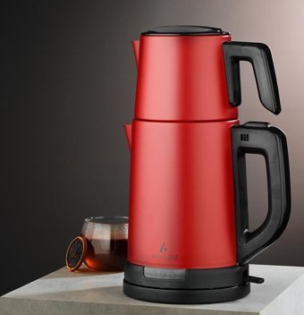 Aryıldız The Harmony Otomatik 1800 W Işıklı Çelik Kırmızı Çay Makinesi