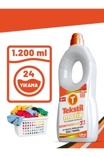 Tekstilmatik Renkliler İçin Sıvı Deterjan 1.2 lt
