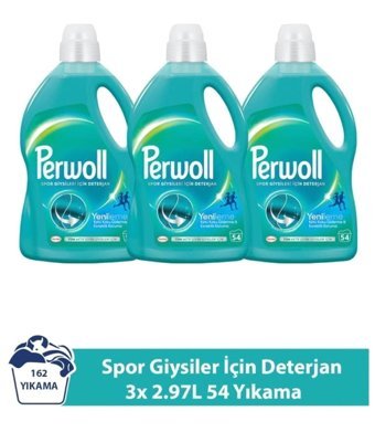 Perwoll Spor Giysiler Renkliler İçin 162 Yıkama Sıvı Deterjan 3x2.97 lt