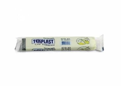 Tekplast Şeffaf Büyük Boy 65x80 cm Çöp Poşeti 10x12 Adet Beyaz