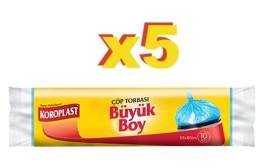 Koroplast Şeffaf Büyük Boy 65x80 cm Çöp Poşeti 10x12 Adet Beyaz