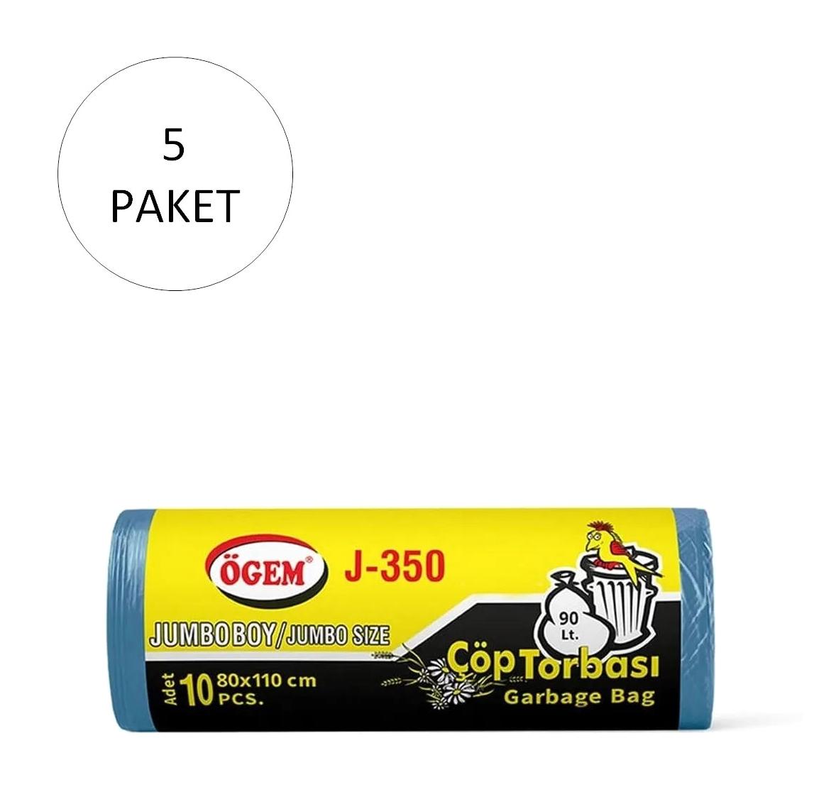 Ögem J-350 Jumbo Boy 80x110 cm Çöp Poşeti 50 Adet Mavi