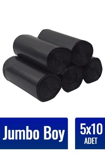 Eyh Jumbo Boy 80x110 cm Çöp Poşeti 10x5 Adet Siyah