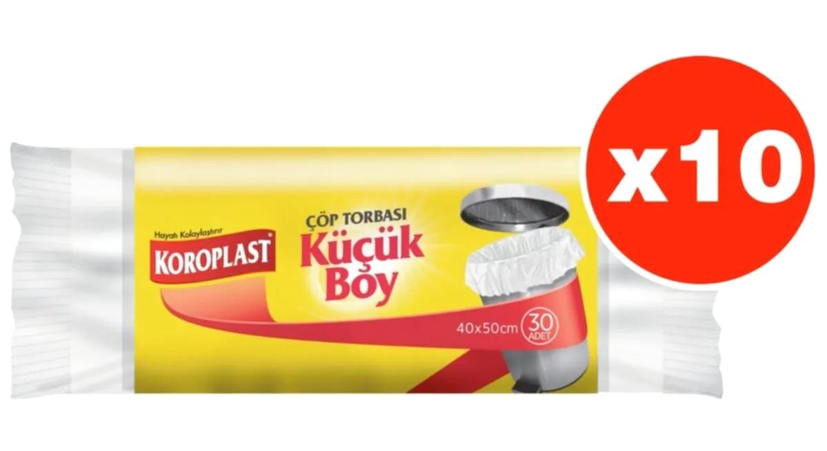 Koroplast Şeffaf Küçük Boy 40x50 cm Çöp Poşeti 10x12 Adet Beyaz