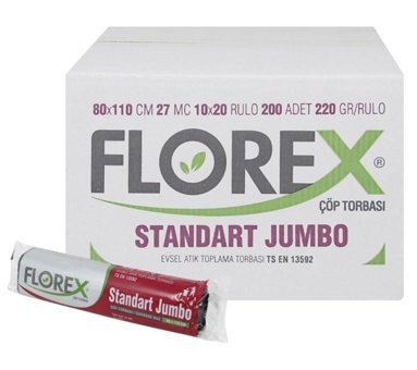 Florex Jumbo Boy 80x110 cm Çöp Poşeti 10x12 Adet Mavi