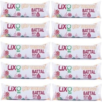 Lixo Battal Boy 75x90 cm Çöp Poşeti 10x12 Adet Siyah