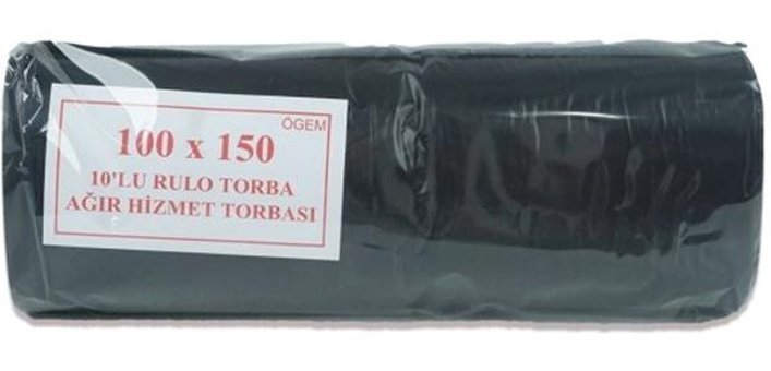 Ögem Hantal Boy 100x150 cm Çöp Poşeti 10x12 Adet Siyah