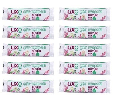 Lix Şeffaf Büyük Boy 55x60 cm Çöp Poşeti 100 Adet Mavi