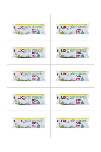 Lixo Orta Boy 55x60 cm Çöp Poşeti 10x12 Adet Mavi