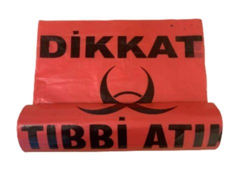 Nilplast Büyük Boy 55x60 cm Çöp Poşeti 10x12 Adet Kırmızı-Siyah