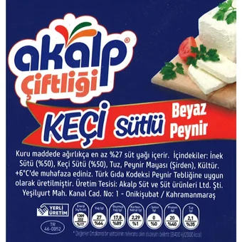 Akalp Beyaz Keçi Peyniri 500 gr