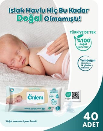 Önlem Yenidoğan 40 Yaprak 3'lü Islak Mendil