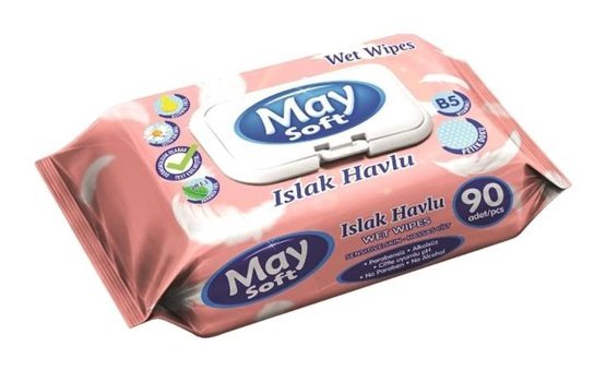 May Soft Hassas Ciltler İçin 90 Yaprak Islak Mendil
