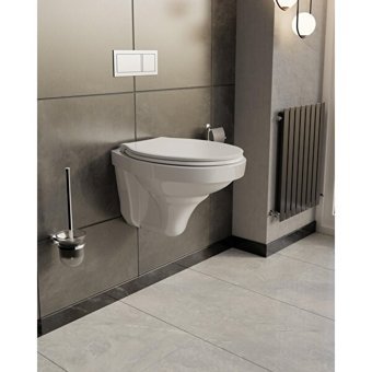 Karen Banyo Stella 50 cm Seramik Kanallı Arkadan Çıkışlı Gömme Asma Klozet Beyaz