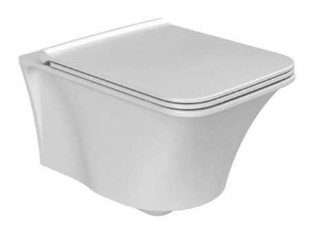 Turkuaz Cerastyle Ibiza 36.5 cm Seramik Kanalsız Arkadan Çıkışlı Gömme Asma Klozet Beyaz