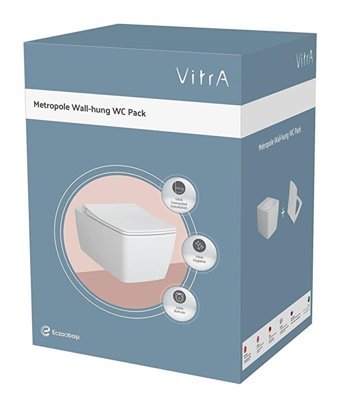 Vitra Metropole 50 cm Seramik Kanalsız Arkadan Çıkışlı Asma Klozet Beyaz