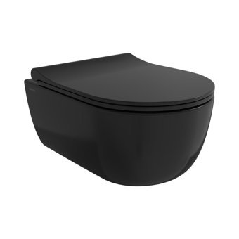 Bocchi V Tondo Rimless 54.5 cm Seramik Kanalsız Arkadan Çıkışlı Gömme Asma Klozet Siyah