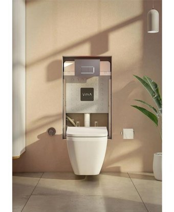 Vitra Integra Square Rim-ex 54 cm Seramik Kanalsız Arkadan Çıkışlı Gömme Asma Klozet Beyaz