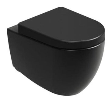 Aqua Bagno Voca 53 cm Seramik Kanalsız Arkadan Çıkışlı Gömme Asma Klozet Mat Siyah